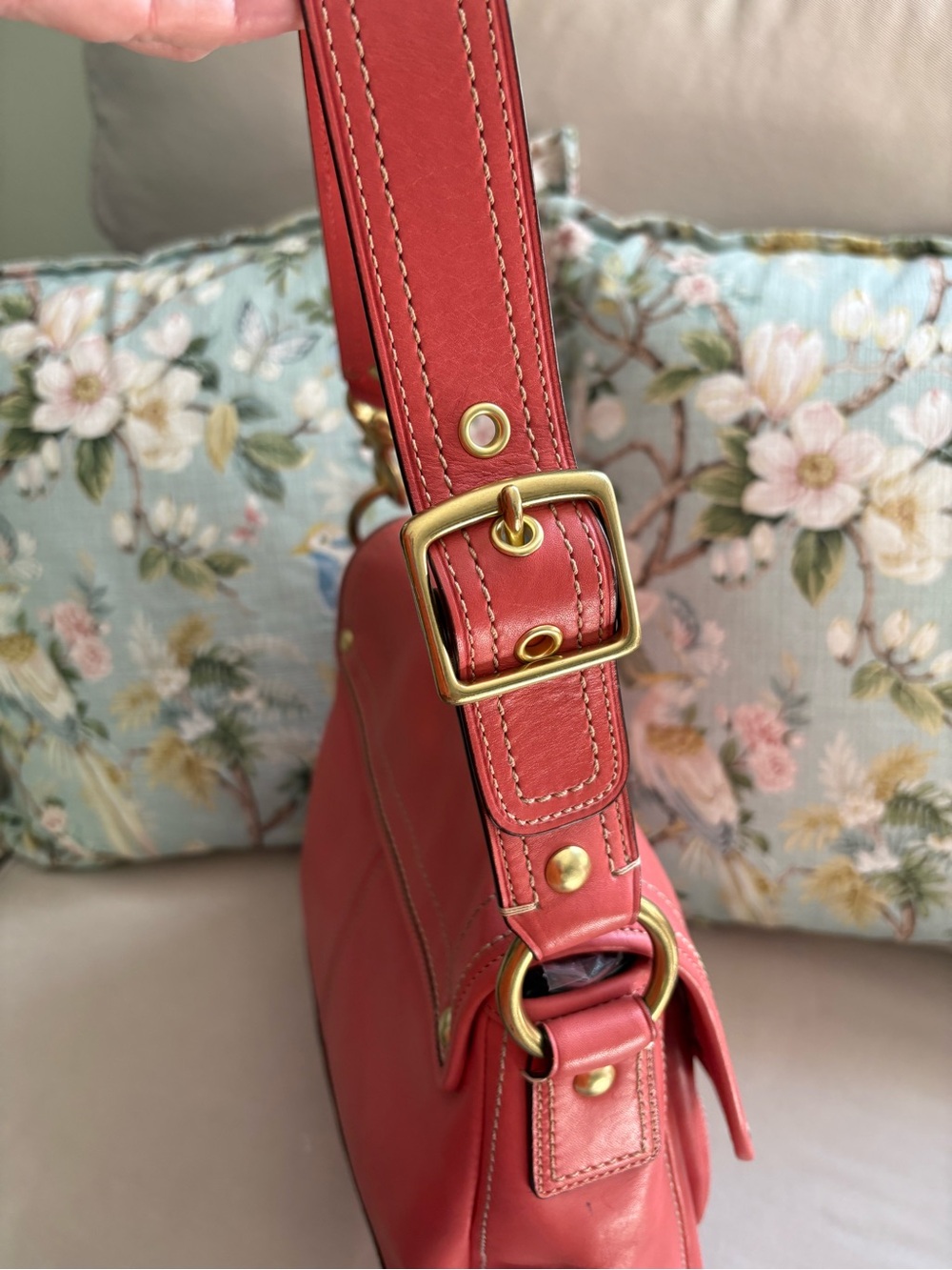 Y2K Coach Legacy Ali RARE € 65th Anniversary Coral Pink M/L Shoulder bag - Picture 6 of 10